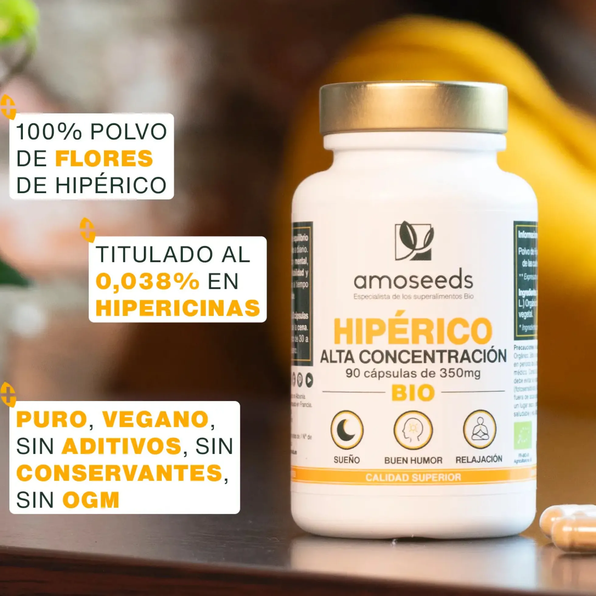 Hipérico Bio, Alta Concentración | 90 Cápsulas