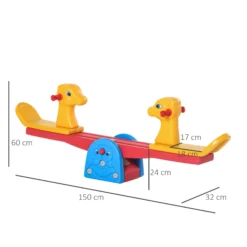 Homcom Balancín Para Niños Sube Y Baja Con Respaldo Carga 20kg Por Asiento Forma