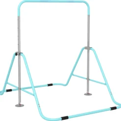 Homcom Barra De Gimnasia Artística Plegable Altura Ajustable Verde