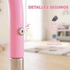 Homcom Barra De Gimnasia Para Niños Con Altura Ajustable En 5 Niveles Y Anillos