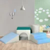 Homcom 4 Bloques De Espuma Para Niños Tapizados En Cuero Sintético 150x50x39 Cm