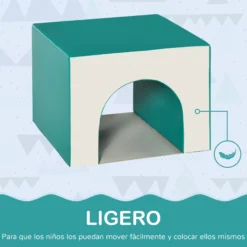 Homcom 4 Bloques De Espuma Para Niños Tapizados En Cuero Sintético 150x50x39 Cm