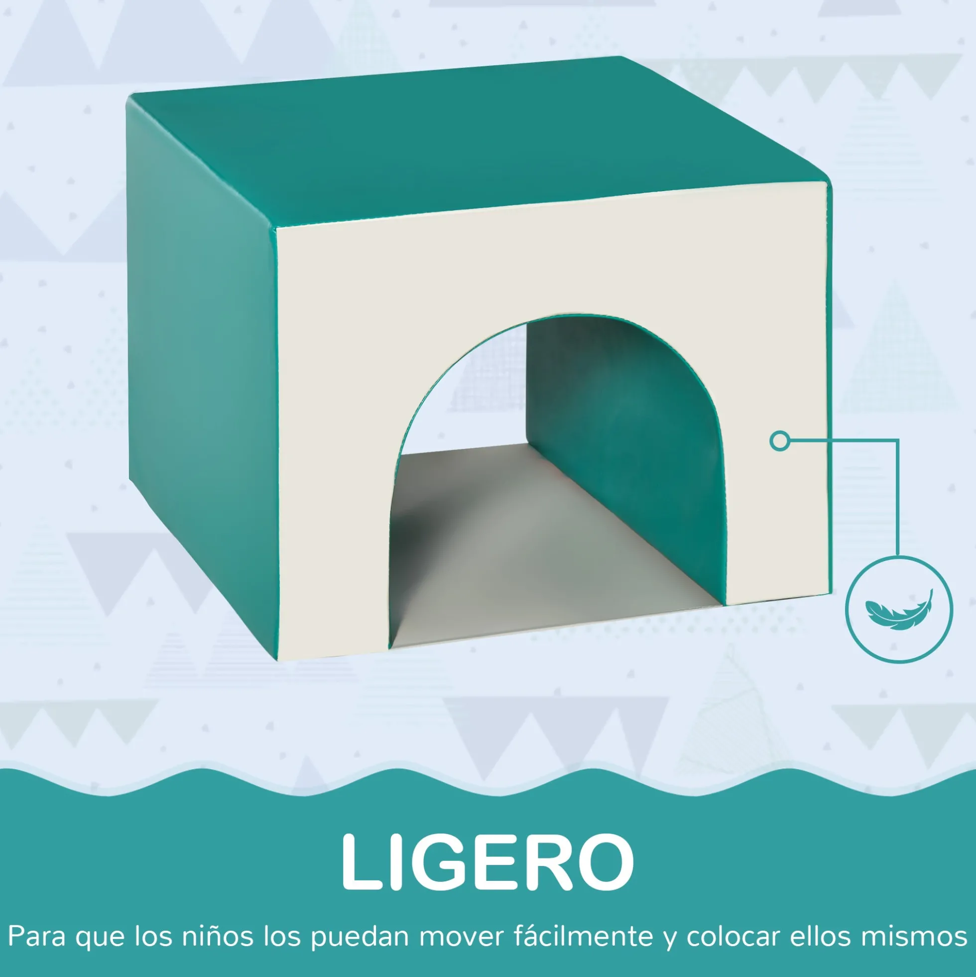 Homcom 4 Bloques De Espuma Para Niños Tapizados En Cuero Sintético 150x50x39 Cm