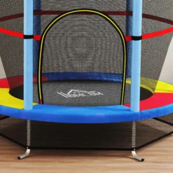 Homcom Cama Elástica Infantil Con Red De Seguridad Ø140x190 Cm Multicolor