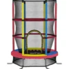 Homcom Cama Elástica Infantil, Ø160 Cm Con Red De Seguridad Multicolor