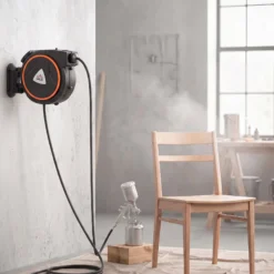 Homcom Carrete De Manguera De Aire Comprimido Automático De 20 M+2 M Negro
