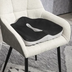 Homcom Cojín De Asiento De Espuma Viscoelástica Con Base Antideslizante Negro