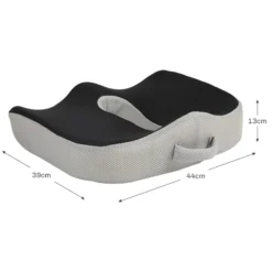 Homcom Cojín De Asiento De Espuma Viscoelástica Con Base Antideslizante Negro