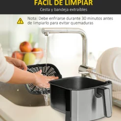 Homcom Freidora De Aire 6,5l 1700w 8 Programas Pantalla Led Táctil Temporizador