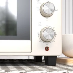 Homcom Horno Eléctrico De Sobremesa De 21l 1400w Con Temporizador Crema