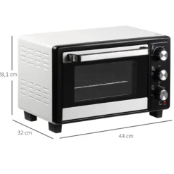 Homcom Horno Eléctrico De Sobremesa 16l 1400w Con 3 Modos De Calor Y Termostato