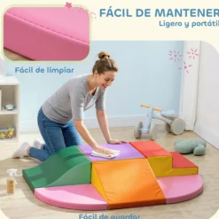 Homcom Juego De 6 Bloques De Espuma Para Niños De 12-36 Meses 150x100x24 Cm
