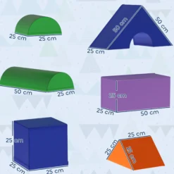 Homcom Juego De 11 Bloques De Espuma Para Niños Bloques Psicomotricidad