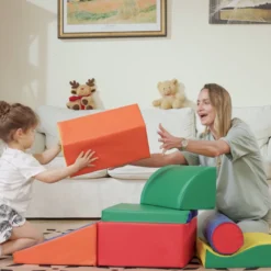 Homcom Juego De 7 Bloques De Espuma Para Niños De 1-3 Años Para Escalar Gatear