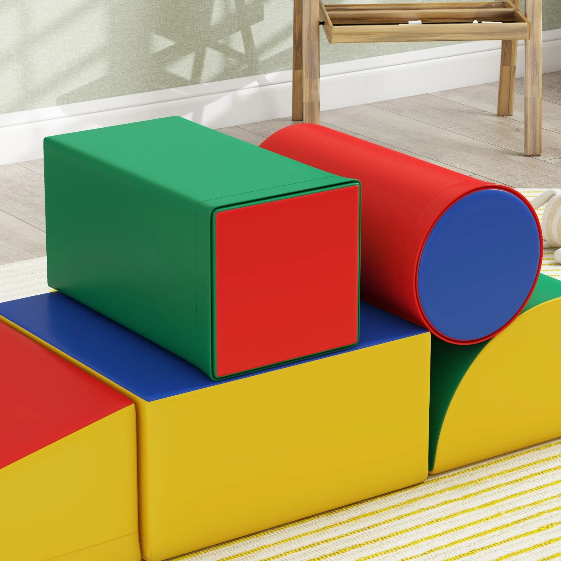 Homcom Juego De 5 Bloques De Espuma Para Niños Para Escalar Y Gatear Multicolor