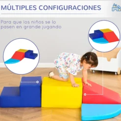 Homcom Juego De 4 Bloques Psicomotricidad Para Niños Multicolor