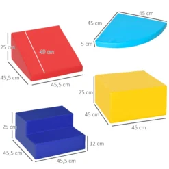 Homcom Juego De 4 Bloques Psicomotricidad Para Niños Multicolor