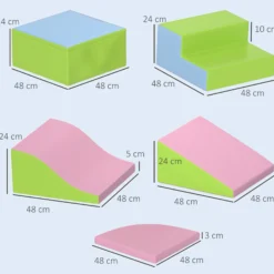 Homcom Juego De 6 Bloques Psicomotricidad Para Niños Multicolor