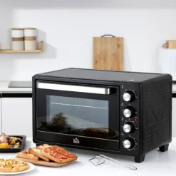 Homcom Mini Horno Eléctrico 32l 1600w 52,2x38,1x33,5 Cm Negro