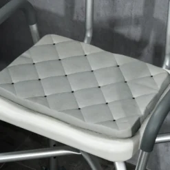 Homcom Silla Ducha Personas Mayores Con Respaldo Y Reposabrazos Gris