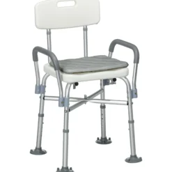 Homcom Silla Ducha Personas Mayores Con Respaldo Y Reposabrazos Gris