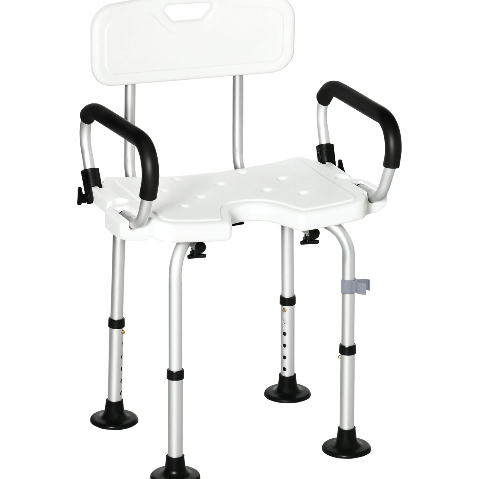 Homcom Silla Ducha Personas Mayores Antideslizante Con Altura Ajustable