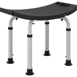 Homcom Taburete De Ducha Con Altura Regulable Y Patas Antideslizantes Negro