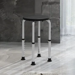 Homcom Taburete De Ducha Con Altura Regulable Antideslizante Carga 135 Kg