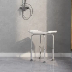 Homcom Taburete De Ducha Silla Baño Altura Regulable Patas Antideslizantes