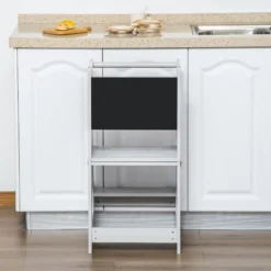 Homcom Torre De Aprendizaje 2 En 1 Con Pizarra 42x44x86 Cm Gris