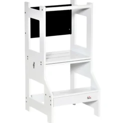 Homcom Torre De Aprendizaje Para Niños Convertible Escritorio Pizarra 42x44x86cm