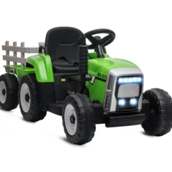 Homcom Tractor Eléctrico Con Remolque Para Niños 3-6 Años 136,5x50x52,5 Cm Verde