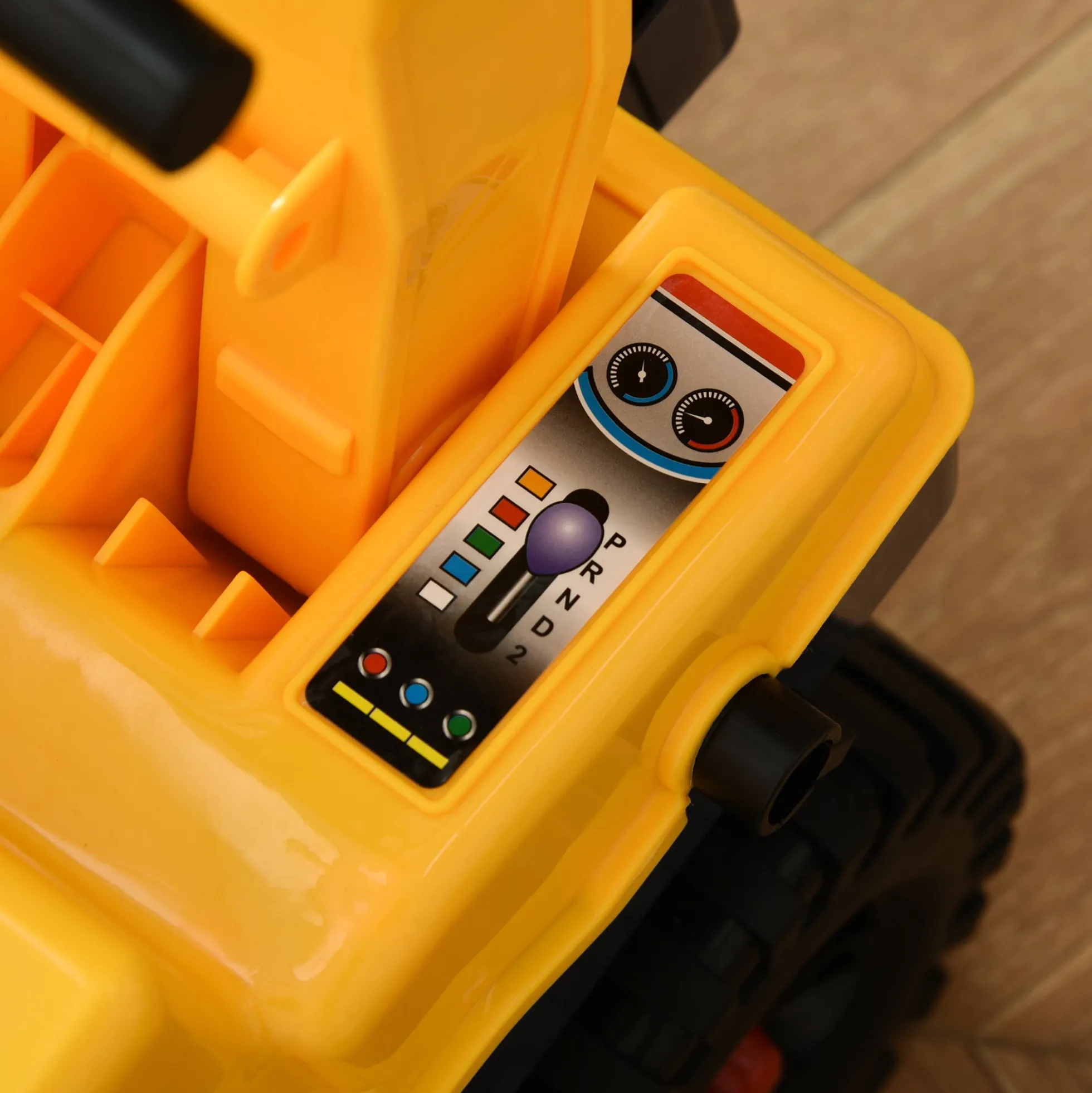 Homcom Tractor Para Niños De 2-3 Años Con Pala Excavadora Luces Música Y Espacio