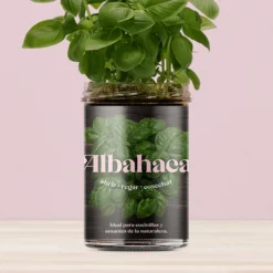 Huerto de Cocina de Albahaca Kit de Cultivo con Semillas, Tarro Reutilizable y Sustrato | Regalo Original - Resetea
