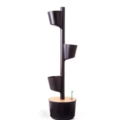 Huerto Vertical De Interior Citysens 3 Macetas Con Autorriego Y Semillas Aromáticas– Negro, Polipropileno 100% Reciclado