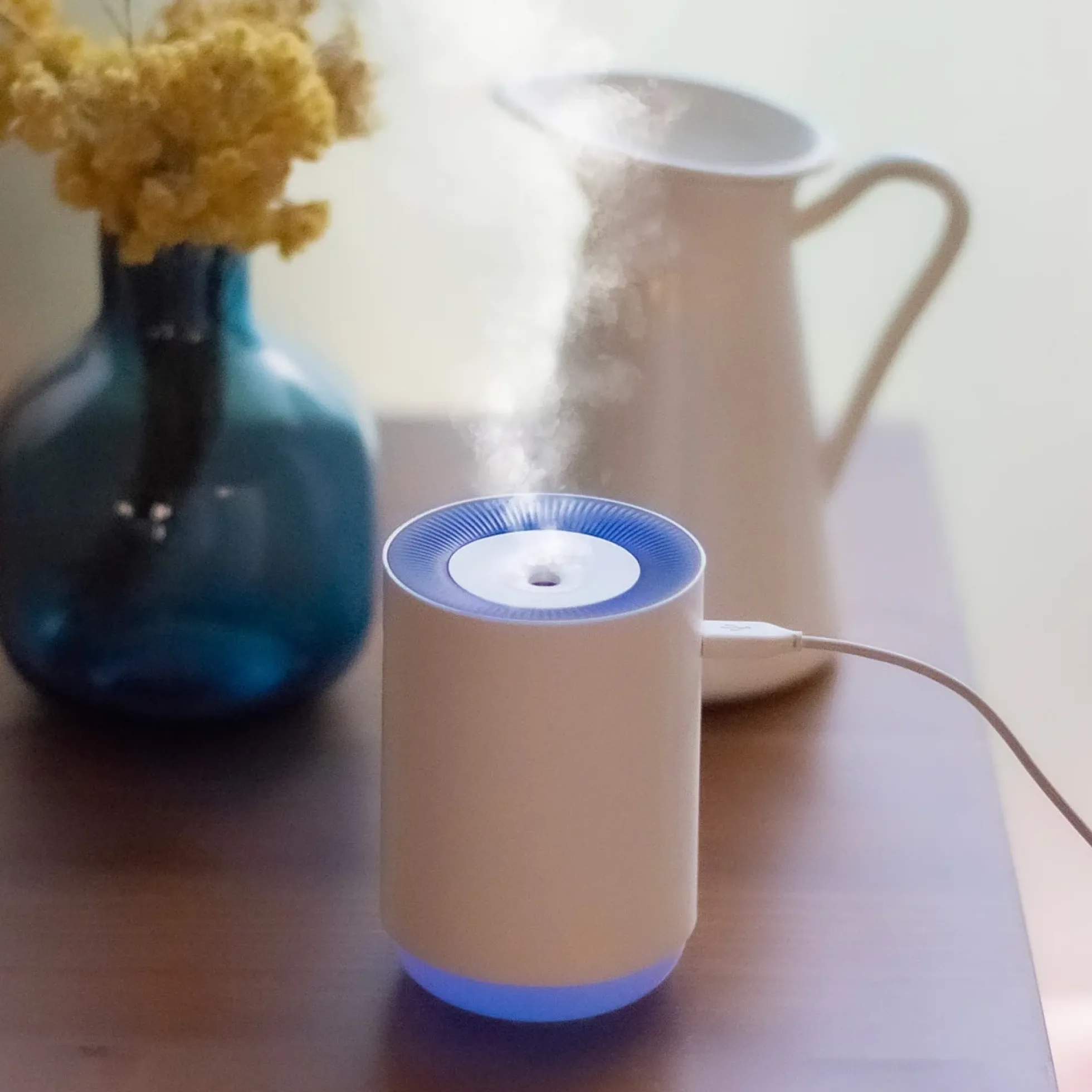 Humidificador Ultrasónico White SYS Aromas 255 ml | Brumizador, Luz LED y Apagado Automático | Esencias Hidrosolubles