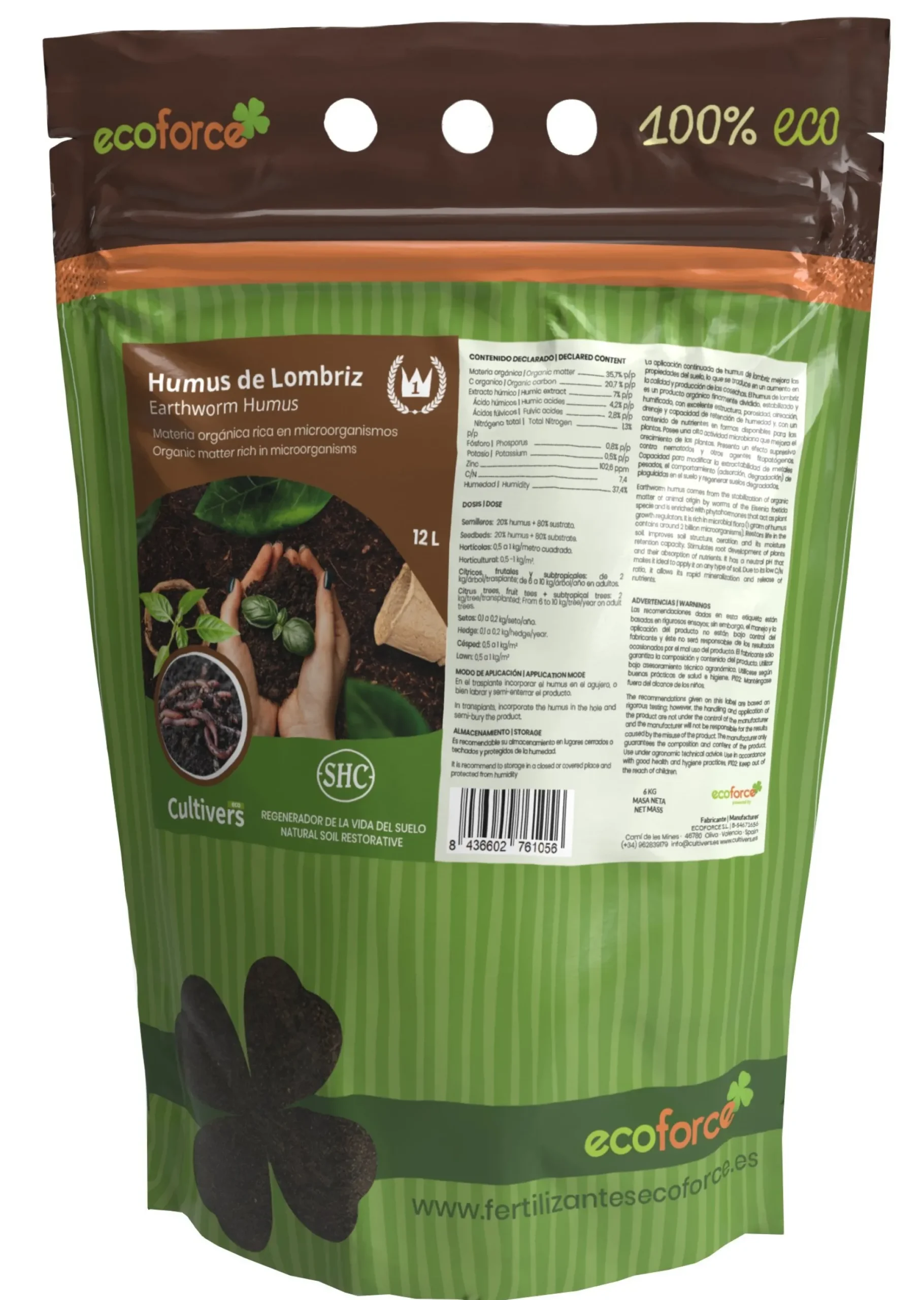 Humus De Lombriz Cultivers 12 L