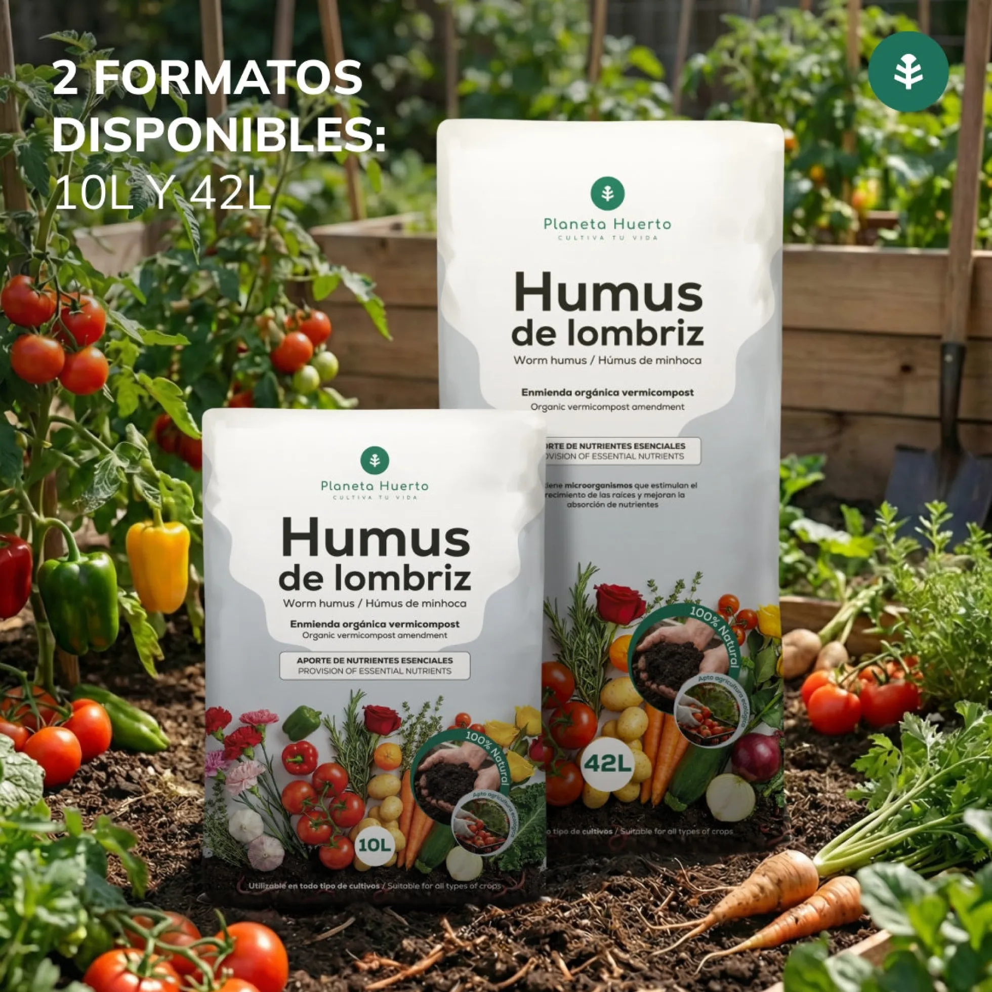 Humus de Lombriz 100% Natural Planeta Huerto 10 L