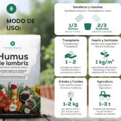 Humus de Lombriz 100% Natural Planeta Huerto 10 L