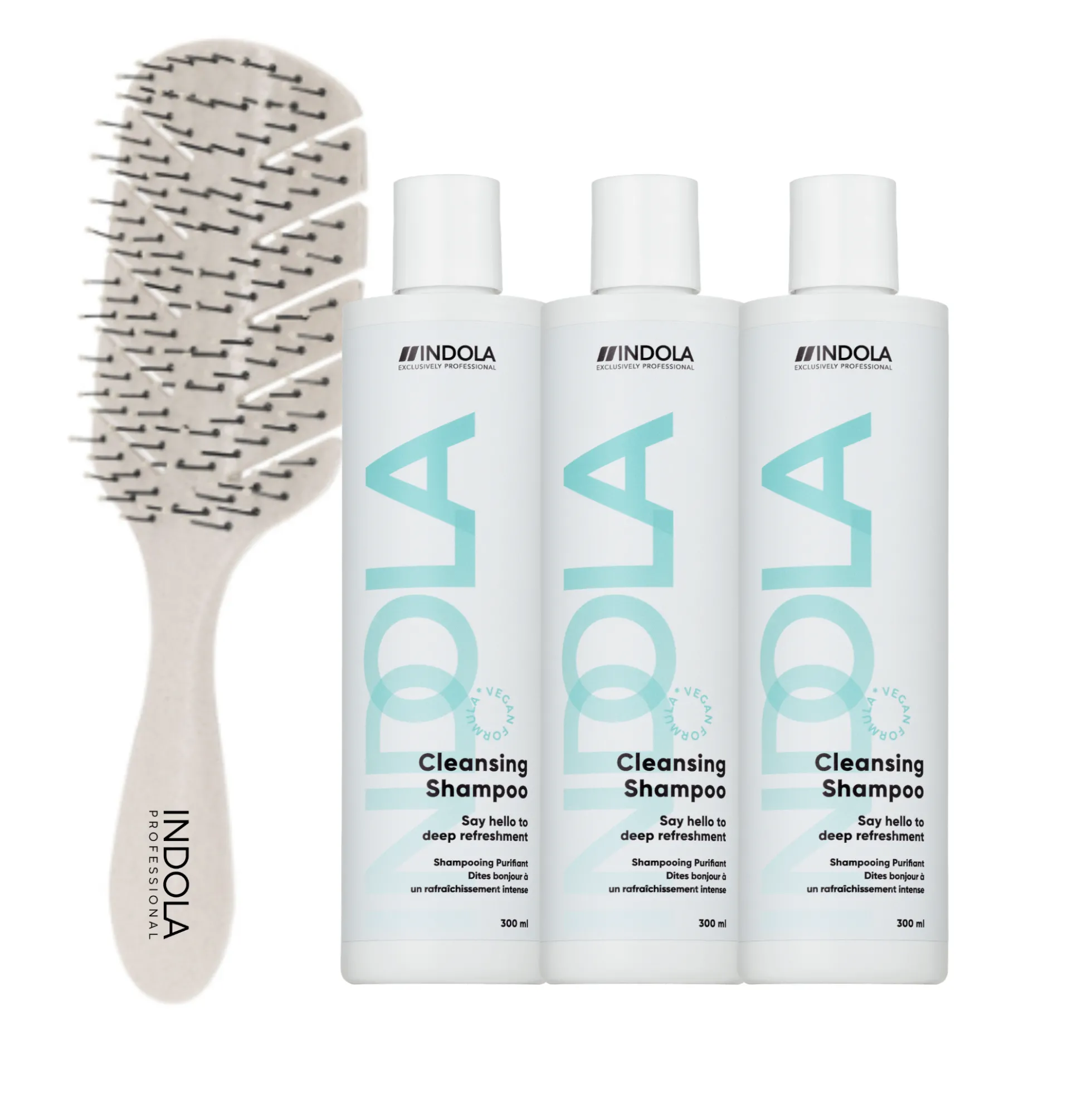 Indola Champú Purificante Pack 3 X 300 Ml + Peine Regalo| Elimina Impurezas