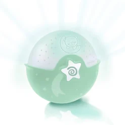 Infantino Luz Evolutiva Nocturna, Clip Para Cuna, Proyector De Estrella Y Luz De Mesa Con Melodías Y Sonidos, Verde