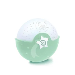 Infantino Luz Evolutiva Nocturna, Clip Para Cuna, Proyector De Estrella Y Luz De Mesa Con Melodías Y Sonidos, Verde