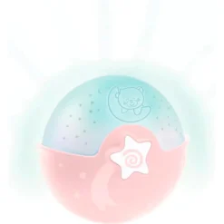 Infantino Luz Evolutiva Nocturna, Clip Para Cuna, Proyector De Estrella Y Luz De Mesa Con Melodías Y Sonidos, Rosa