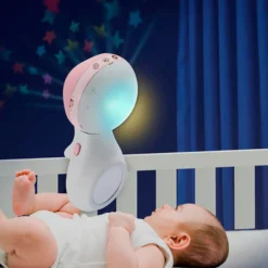 Infantino Proyector Musical Móvil 3-en-1, Luz Nocturna Y Proyector Cuna, 6 Melodías, 4 Sonidos Naturaleza, Rosa