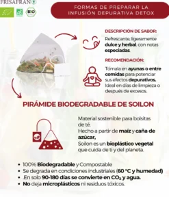 Infusión Depurativa Detox |pirámides | Calidad | Frisafran 30 Uds