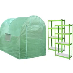 Invernadero Politúnel Con Estantería Galvanizada De Jardín Carpa De Cultivo 19mm 2 X 3m