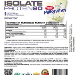 Isolate 90 Cfm - 1kg - Chocolate Blanco Con Leche Milkywhey - Aumenta La Masa Muscular - Masmusculo