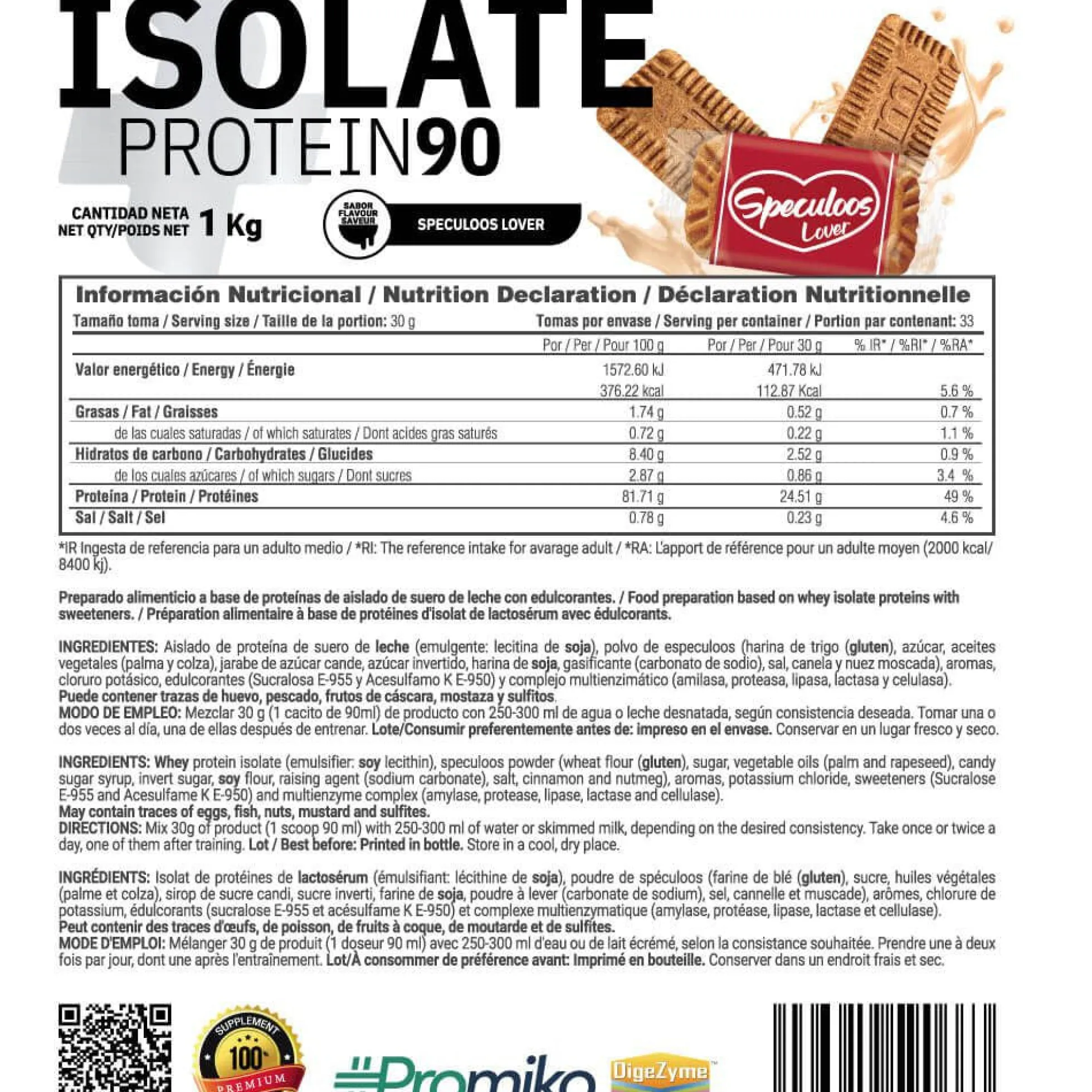 Isolate 90 Cfm - 1kg - Galletas Speculoos - Aumenta La Masa Muscular - Masmusculo