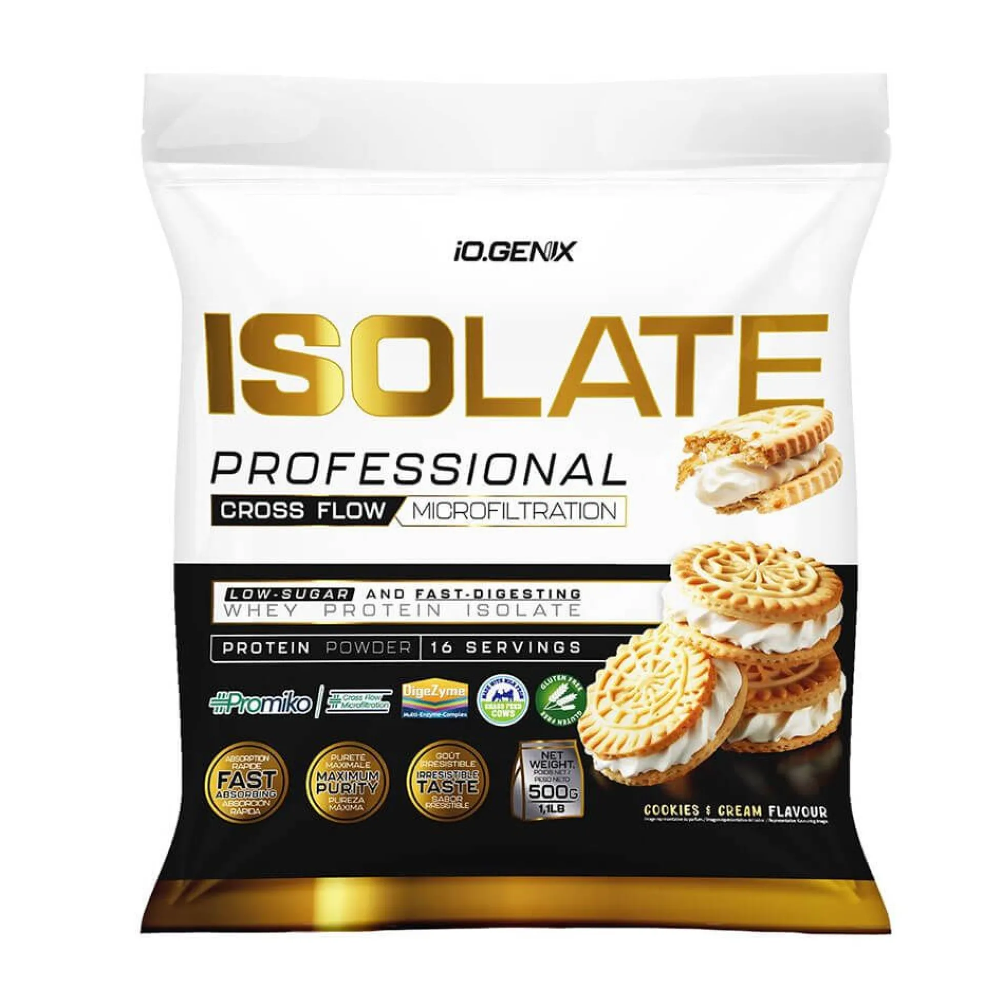 Isolate Profesional - 500g - Cookies & Cream - Proteína De Aislado De Suero Isolate - Io.genix