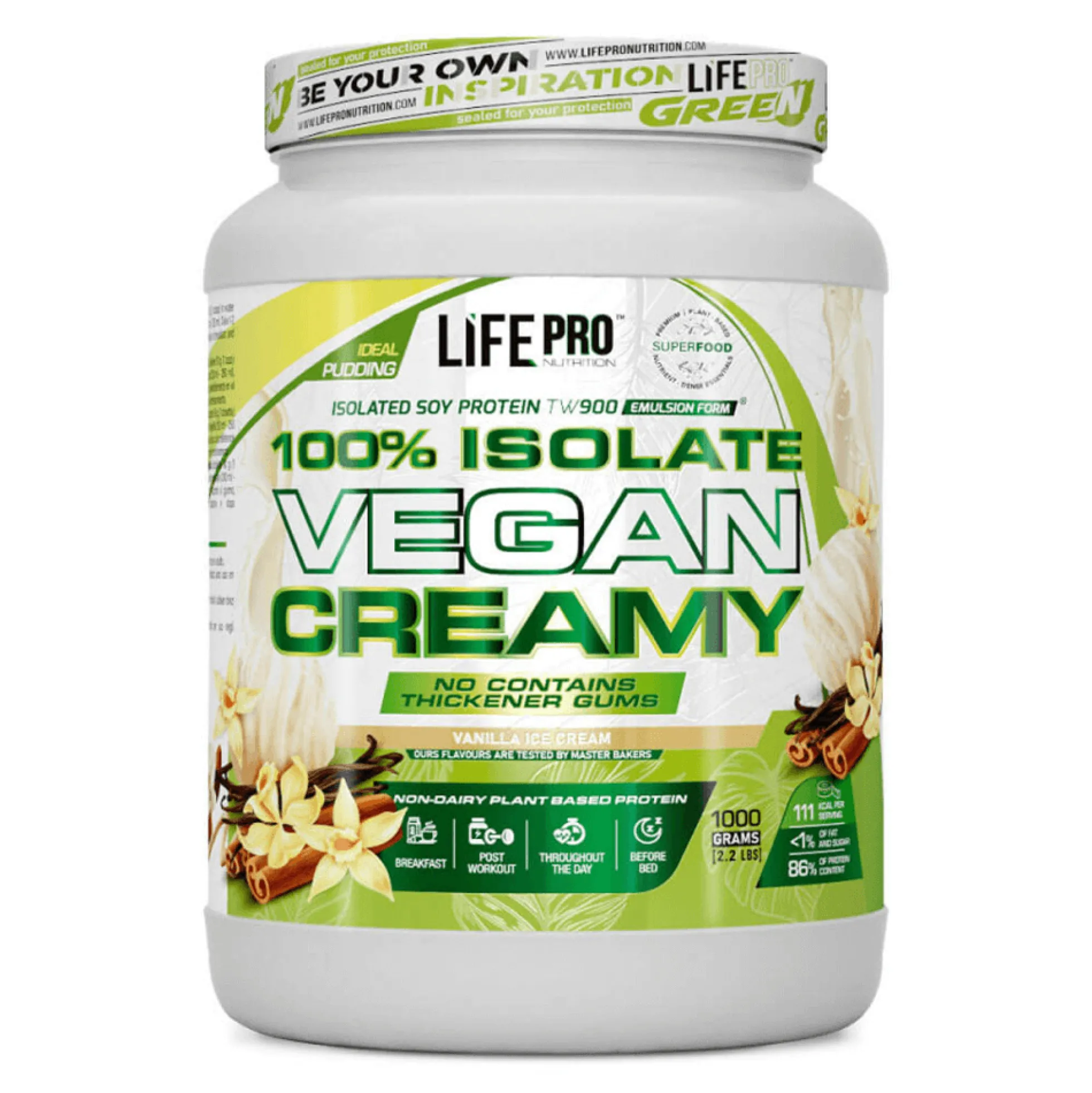100% Isolate Vegan Creamy - 1kg - Helado De Vainilla - Proteína Vegetal - Lifepro